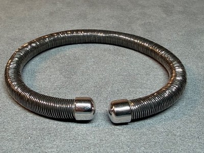 925 Sterling Silver and Black Nomination Essenzia Cuff Bracelet Italy 6.75 Inch