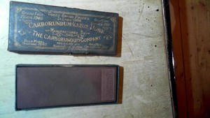 Early 1900's Carborundum Razor Hone In Original Box Mfg. The Carborundum Company