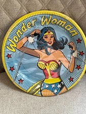 RARE VINTAGE 1977 AMSCAN DC COMICS WONDER WOMAN 8 PLATES PLATE SET SEALED NEW