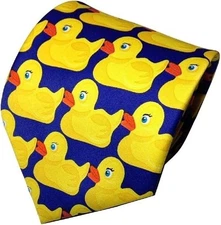 Rubber Duck Necktie Barney Ducky Tie