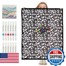 Zhoyimimi Diy Coloring Blanket For Adults Color Your Own Blanket 12 Markers