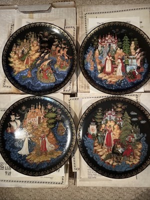 The Legend of Tsar Sultan Collectors Plates Full Set #1-4 Bradford Exchange COA