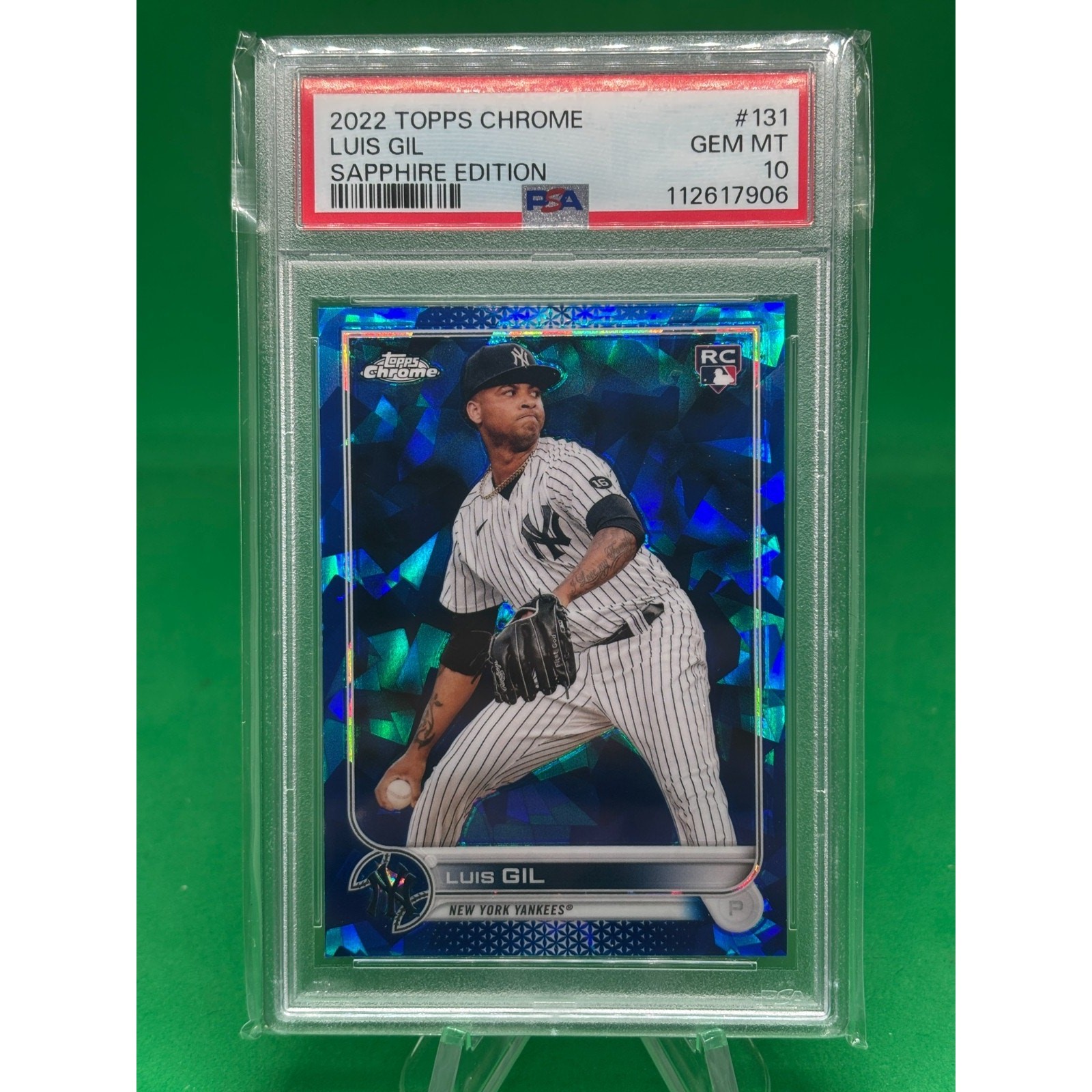Luis Gil RC 2022 Topps Chrome Sapphire Edition #131 New York Yankees PSA 10