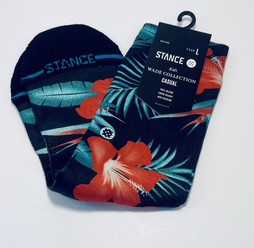 Stance Kids Wade Collection Crew Height Tropical Casual Socks Large Y3-5.5 NWT - Picture 1 of 4