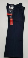 Chaps Pants Boy's School Approved Black Performance Pleated Size 4 Reg, New