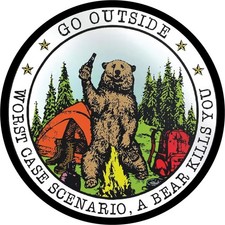 Go Outside Worst Case Scenario A Bear Kills You Vinyl Decal Sticker - Car Tru...