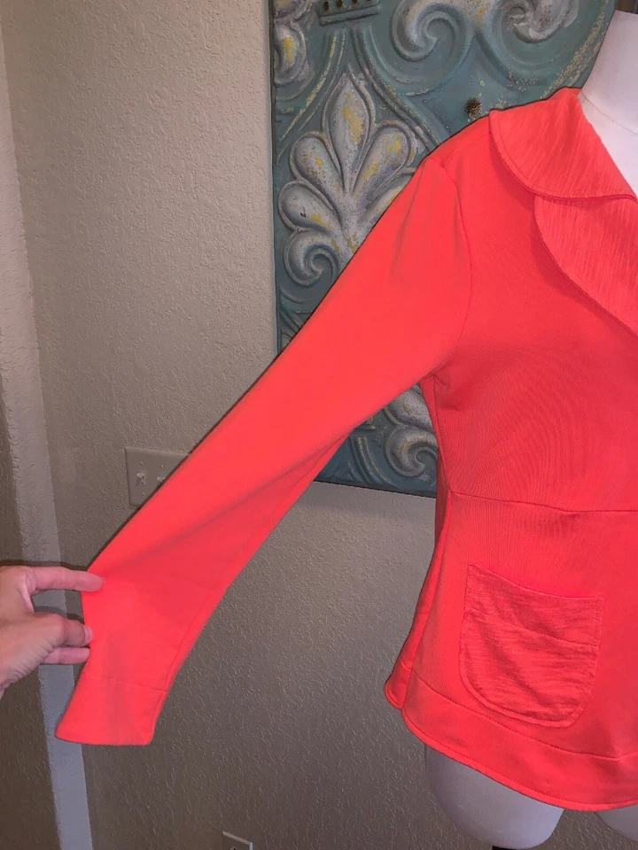 Blazer expresivo tejido Artístico naranja coral talla mascota mediana Neon Buddha para mujer $112 Foto 3 de 4