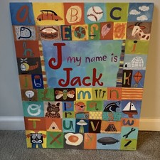 oopsy daisy canvas wall name art “Jack”. Height Is 22 And Width is 18”