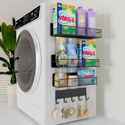 4 Pack Magnetic Shelves for Washing Machine, Heavy-Duty Magnetic Laundry