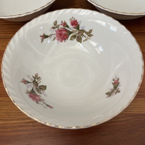 Set Of 3 China Soup Vegetable Bowl 7” Japan Pink Roses Floral Pattern Gold Edge - Picture 2 of 16