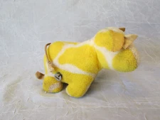 Vintage EDEN Toys Inc USA Musical Wind Up YELLOW WHITE COW Stuffed Plush Doll