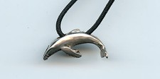 Sterling silver3D Whale on Cord 23mm long (1")