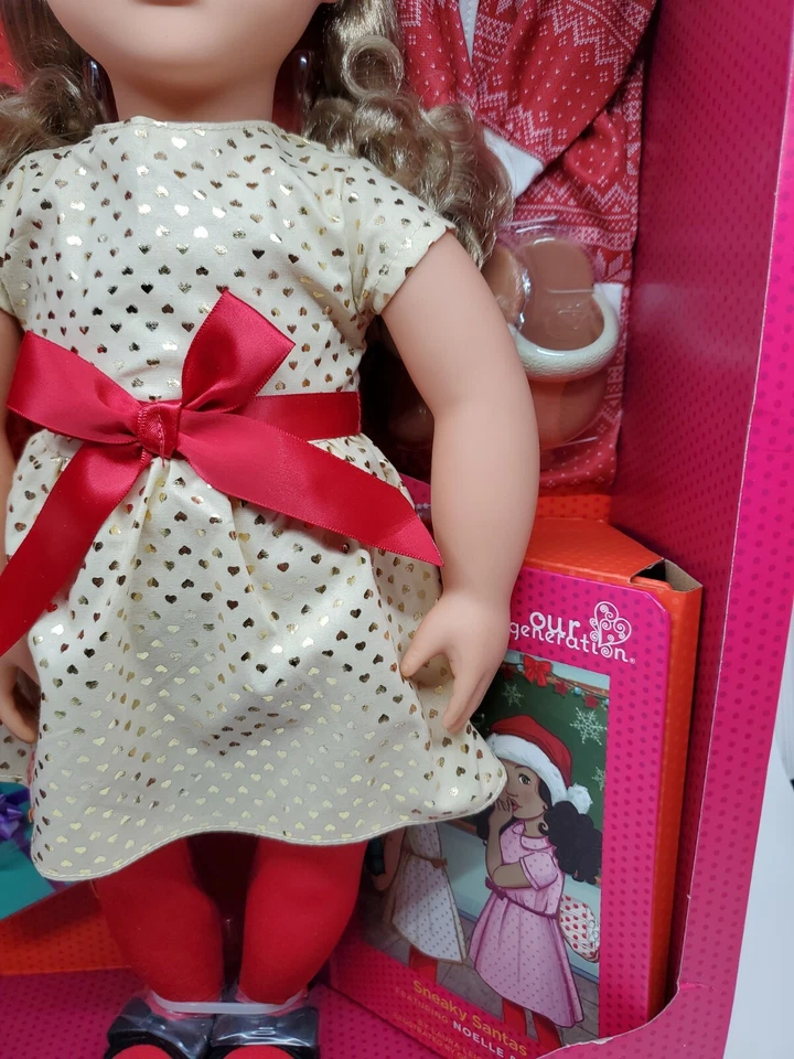 Muñeca de Navidad Posable Our Generation Deluxe 18" Noelle con Libro Vacaciones Foto 4 de 4