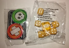 Pokemon GX Poison Burn Burned acrylic counters markers  Counter TCG Yellow Dice