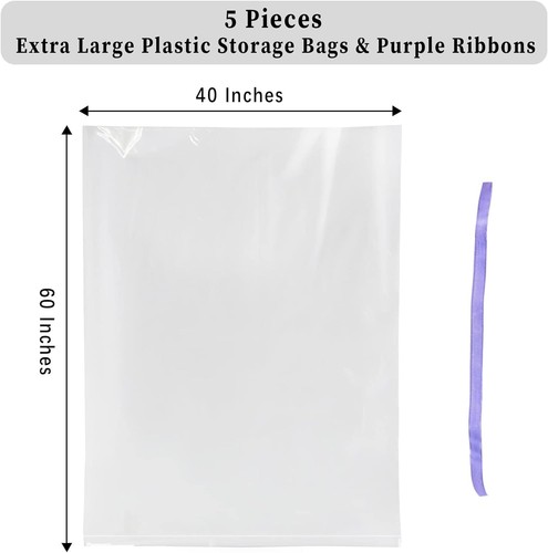 Extra Large Clear Plastic Storage Bags,5Pieces 40X60 Inches Big Giant Jumbo Huge - Bild 2 von 6