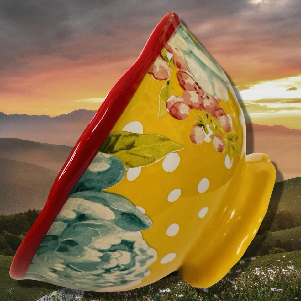 Tazón de cereal sopa con patas Pioneer Woman gres flor amarilla jubileo 6" Foto 2 de 4