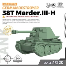 SSMODEL SS220724 1/220 Military Model Kit German 38T Marder.III-H Destroyer