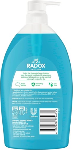 2x Radox Body Wash Feel Oxygenated Shower Gel 1L Scented Soap Alternative NEW AU - Picture 2 of 8