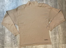 Vintage Tan Long Sleeve Womens Large Mock Neck Sostanza y2k 90s