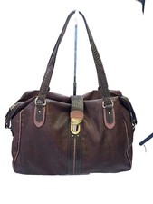 Vintage ETRO Eclectic Mixed Leather Bowling B...
