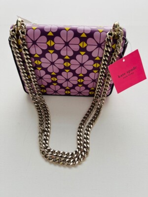 Kate Spade Small Amelia Floral Spade Leather Shoulder Bag Purple 