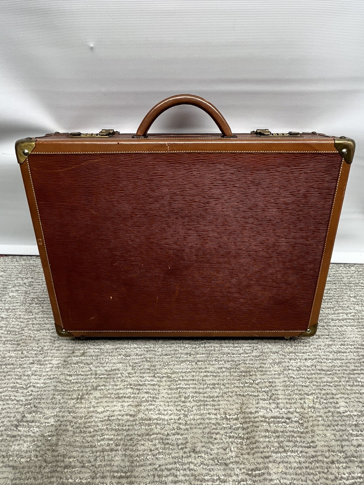 Lladro Leather Briefcase Brown Leather Made in Spain Gem