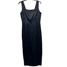 Adrianna Papell Dress Size 6 Black Silk Sleeveless Empire Waist Full Length Gown