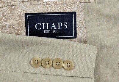 New No Tags Chaps  Blazer Sport Coat Two Button Jacket Size 48R Ivory Crosshatch