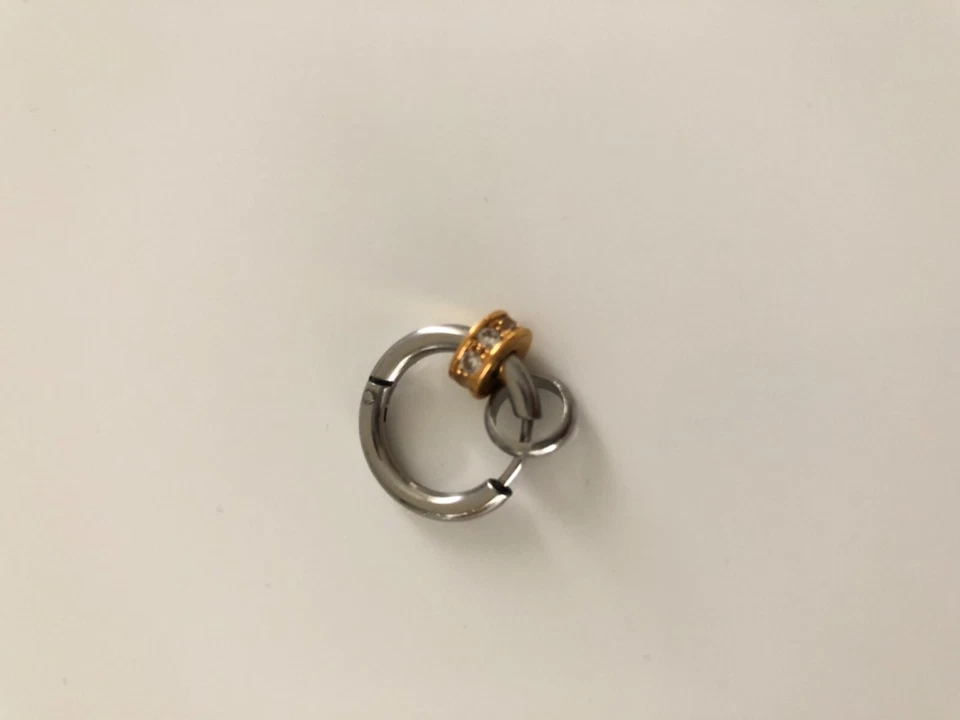 MENS Women Titanium Stainless No Allergy Hiphop Gothic ball Huggie Hoop Earring - Image 3 of 4