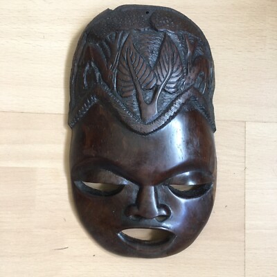 Afrikanische Holz Gesichtsmaske Stammesafrika. Handgeschnitzt. Vintage. 15cm x 25cm