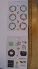 The Paper Studio Stickers WREATHS, HOME BEAUTY HELLO 2 Sheets NOS