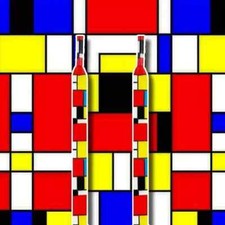 One Pair Piet Mondrian Art Inspired Geometric  Design  Flat Shoelaces 140 cm