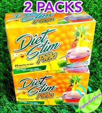 2 Packs DIET SLIM Piña Tea 60 Wrapped Bags 2.5 g. each by Therbal