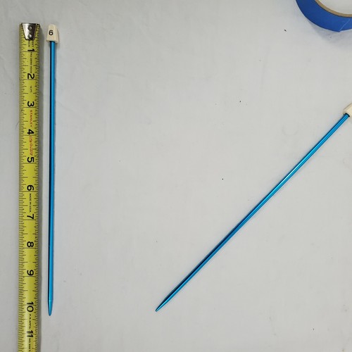 SUSAN BATES ~ Size #6 Blue Anodized Aluminum Knitting Needles 11" Long - Picture 4 of 4