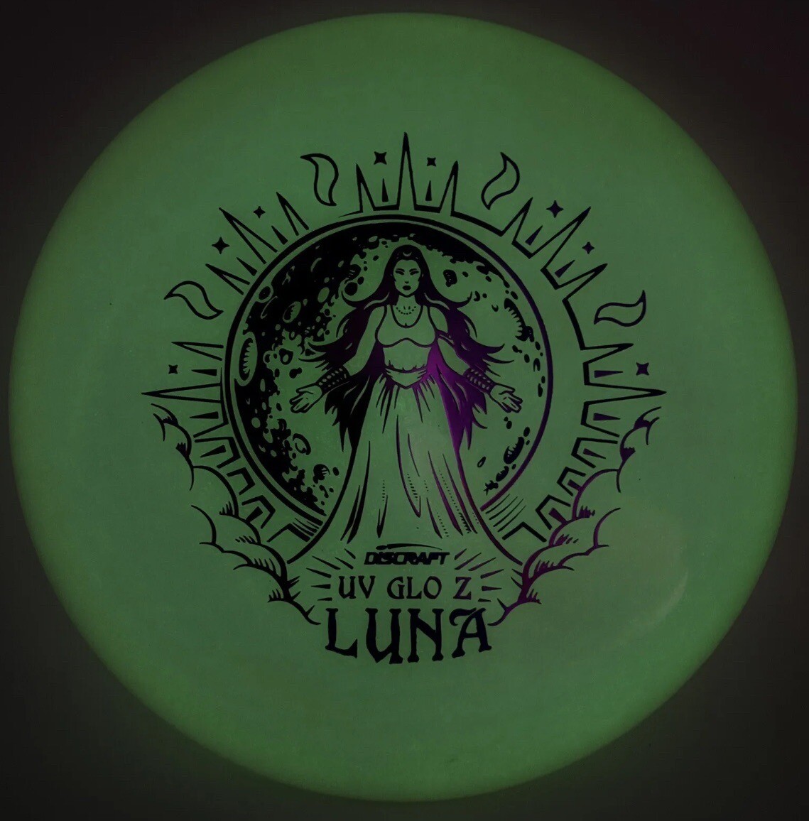 New Discraft UV GLO LUNA 173-174g Resistance Double Foil (Purple