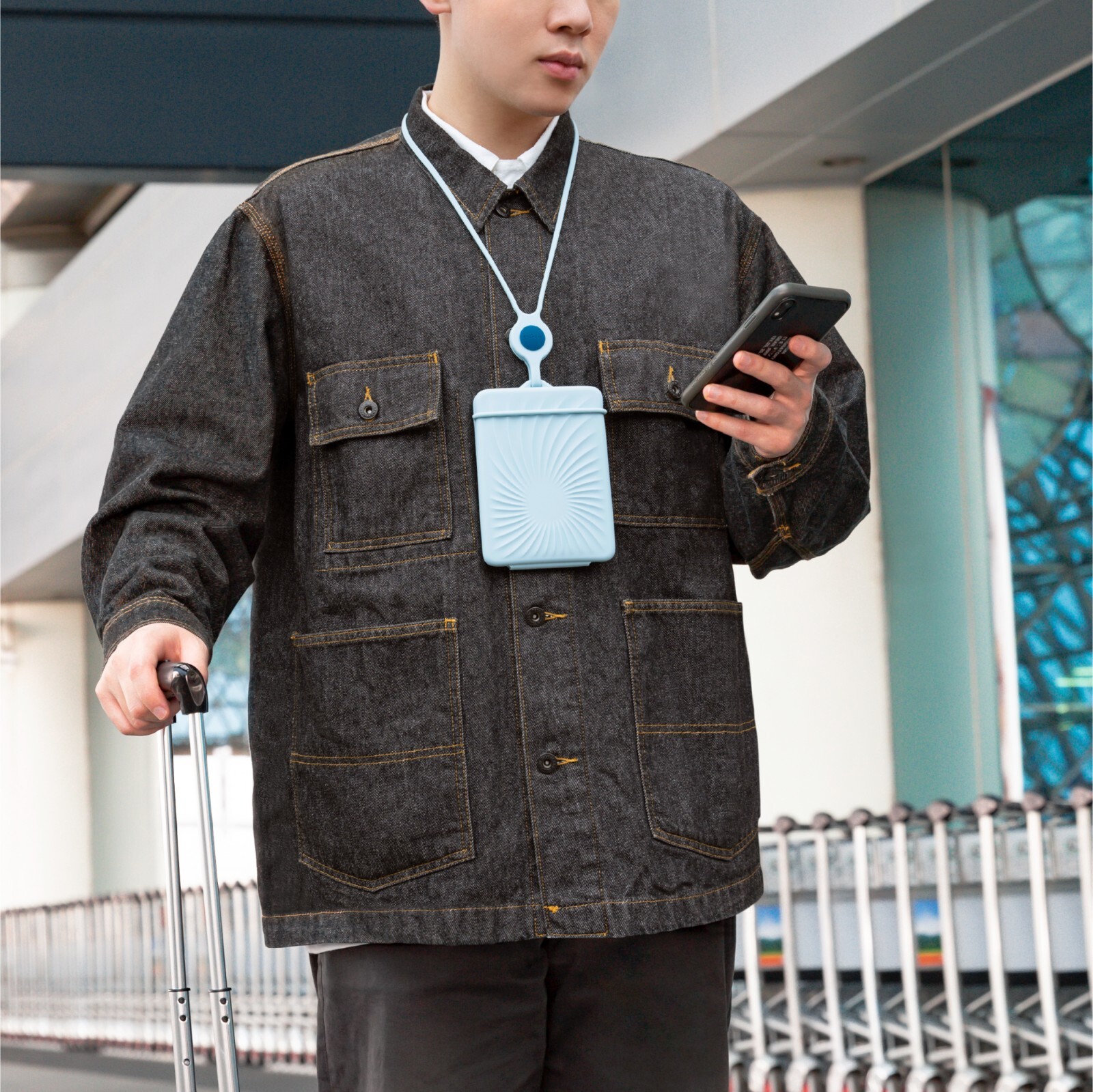 Bone Lanyard Passport Holder with Pen and SIM Pin Travel Wallet Case  -image