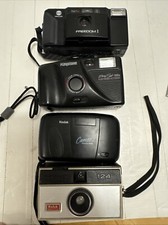 Vintage Film Camera 35mm 4pc Lot Kodak Cameo Instamatic 124, Minolta Freedom I