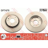 TRW 2X Bremsscheibe Vorne Ø276 Mm BelüFtet FüR Opel Astra J P10 2.0 Cdti 1.4