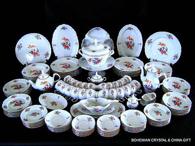 130 PC NEW CZECH BOHEMIAN THUN FINE CHINA BERNADOTTE DINNER SET FOR 12 SONATA #1