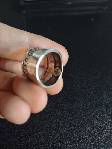 Anillo banda gruesa israelí "B" Israel 10,1 gramos talla 9 de plata de ley - Imagen 8 de 8