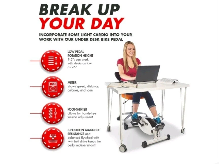 Novo! FitDesk Elíptico Compacto Sob Mesa Pedal Máquina com Resistência Magnética - Imagem 3 de 4