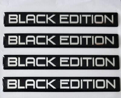 4x Black Edition 3D gewölbt Aufkleber Decals Badges Embleme