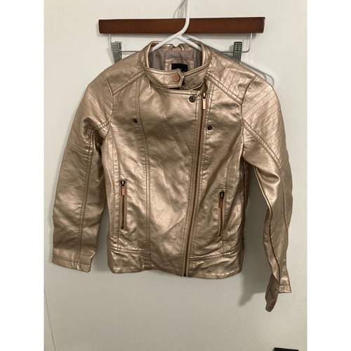 Art Class Girls Faux Leather Biker Jacket, Metallic Pink, Large - Picture 3 of 3