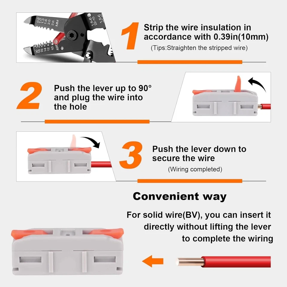 60PCS AVARBUVO Lever Wire Connectors, Mini Quick Connectors Push-in, 1 in 1 Out - Image 2 of 4