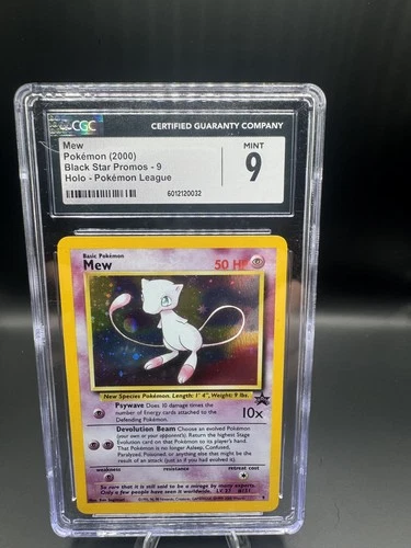 2000 POKEMON BLACK STAR PROMOS - POKEMON LEAGUE - HOLO #9 MEW CGC 9