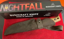 Beavercraft Knightfall Bushcraft BSH3 Fixed Blade Knife w/ Leather Sheath In Box