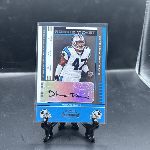Thomas Davis [Preview Ticket Autograph Green] #177 2005 Playoff Contenders card