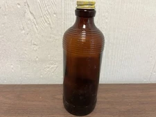 VTG Purex Bleach Amber Glass Pint Bottle 8x 3” with Cap 10/2/25 C