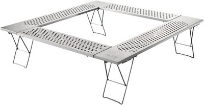 Coleman Bonfire Kamintisch 100 x 100 x 27 cm kompakte Aufbewahrung Edelstahl