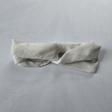 White Fabric Star Print Twist Headband for Women, Casual Style